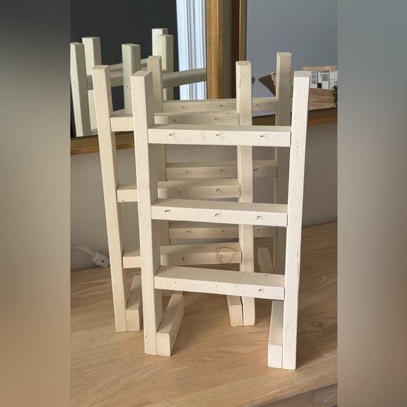 Other - Set of 3, Cream Painted Wooden Display Stand